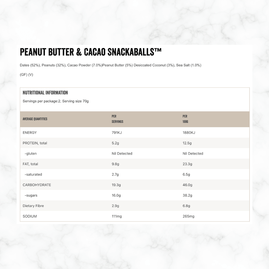 Protein Ball - Snackaball - Peanut Butter & Cacao (140g) - Tom & Luke